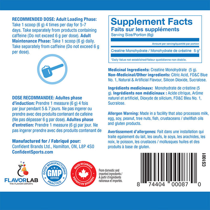 Confident Flavoured Creatine Monohydrate 480g