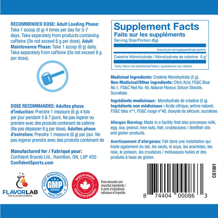 Confident Flavoured Creatine Monohydrate 480g
