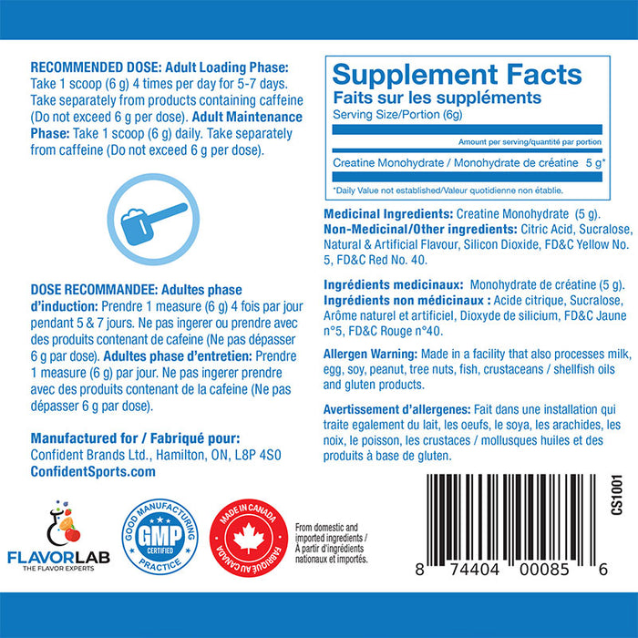 Confident Flavoured Creatine Monohydrate 480g