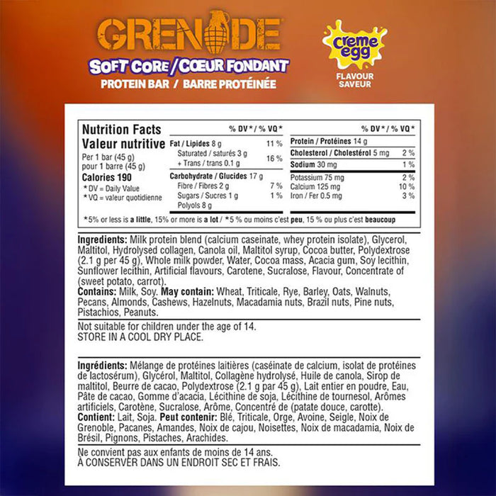 Grenade Soft Core Protein Bar Box of 18