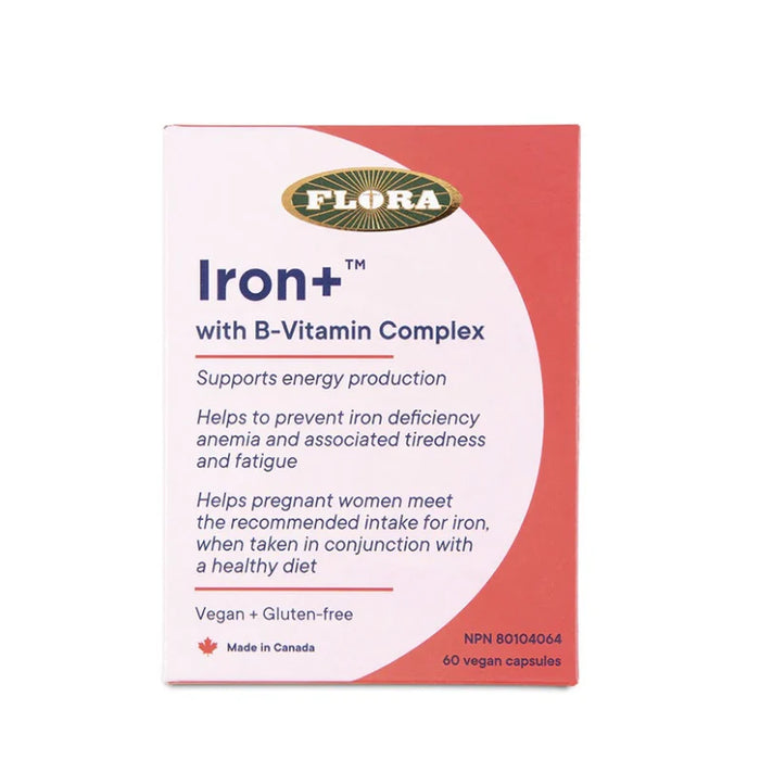 Flora Iron+w/B-Vitamin Complex 60 vcaps