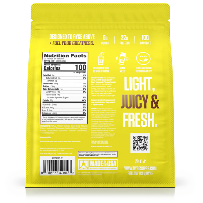 Ryse Clear protein 580g