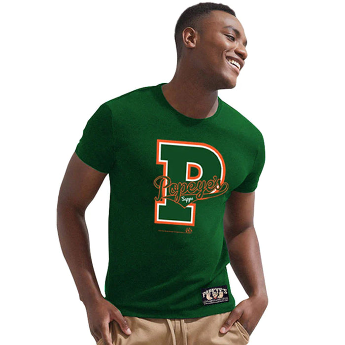 Popeye's Shirt College "P" Green