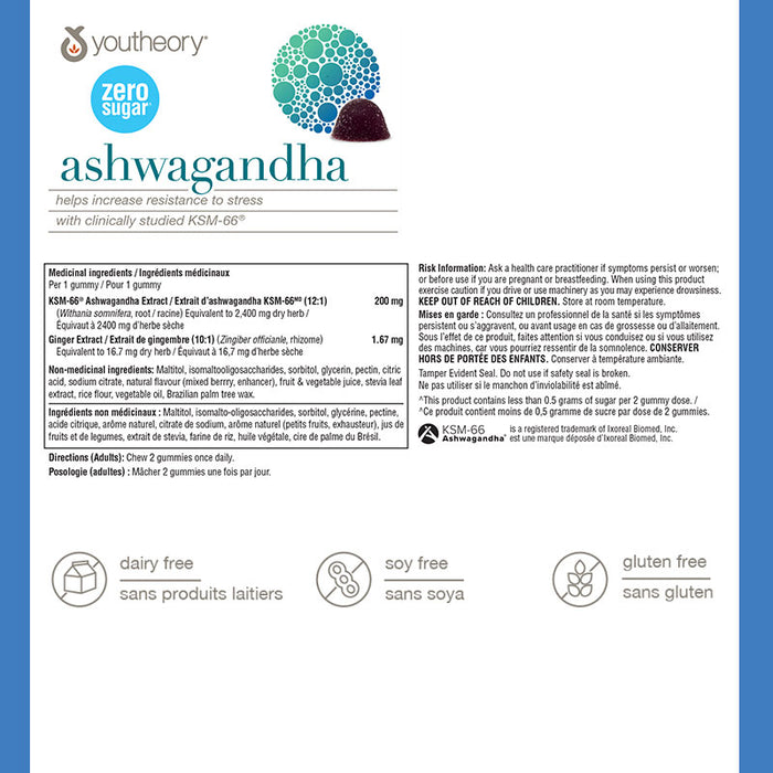 Youtheory Ashwaghanda Gummies 60 gummies