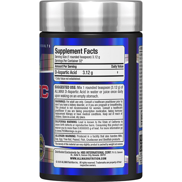 Allmax D Aspartic Acid 100g